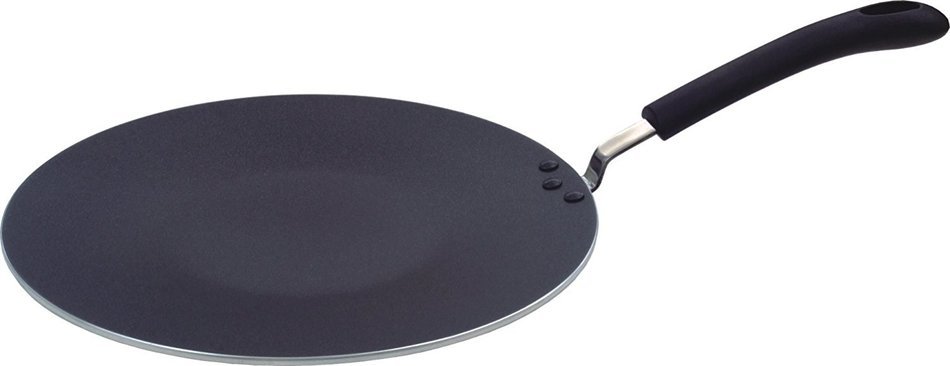 Kitchen King USA KK 7070130 Asian Style Non-Stick Tawa, 12", Black/Grey
