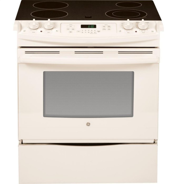 GE JS630DFCC 30" Bisque Electric Slide-In Smoothtop Range N3