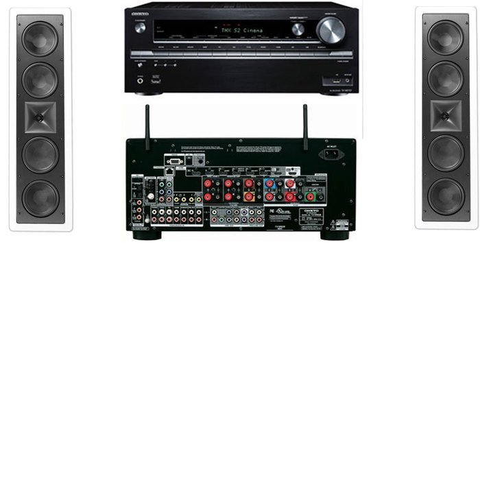 Klipsch KL-6504-THX In-Wall LCR Speaker(Pair) Onkyo TX-NR838 7.2 Channel Network- White
