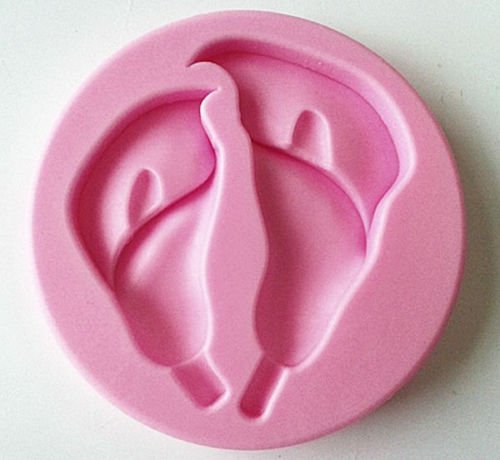 Baking Mold Animal Square 3D Mini Shape Dog Faces 7 Cavity Pink Silicone Mold for Fondant Gum Paste Chocolate... N4