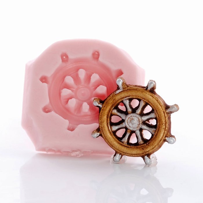 Small Captians Ship Wheel Silicone Mold Food Safe Fondant, Resin, Polymer Clay, Jewelry, Craft Mold N4