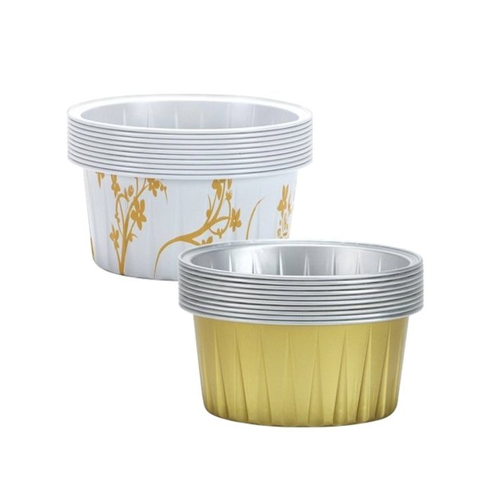 360 Decorative 2.5&rdquo; Aluminum Baking Cups Bulk Gold Ramekin Dishes N2