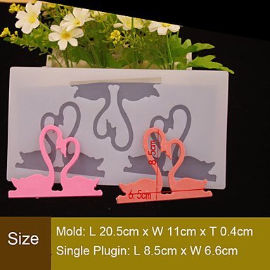 Y&XL&H Love Swan Couple Shape Chocolate Plugin Mold for Cake Decoration Silicone Material