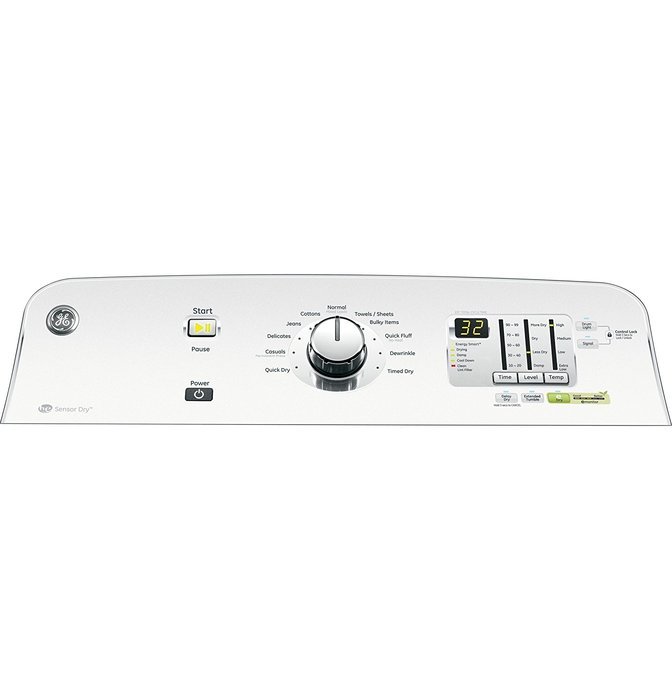 GE GTDP740GDWW 7.8 Cu. Ft. White Gas Front Load Dryer N2