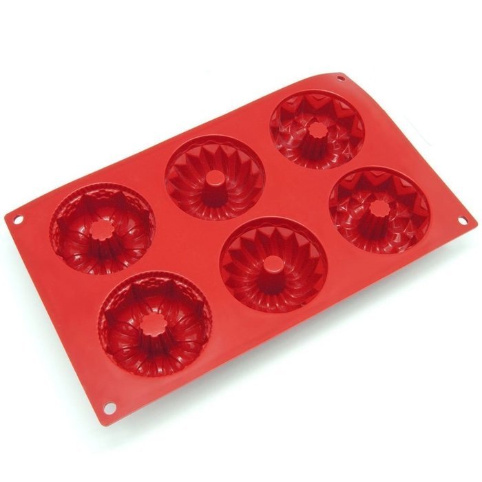 Cookies Baking Mold, AYAMAYA Silicone Cake Biscuit Baking Mold Cake Pan Muffin Cups Chocolate 3D DIY Mold (6-Cavity)