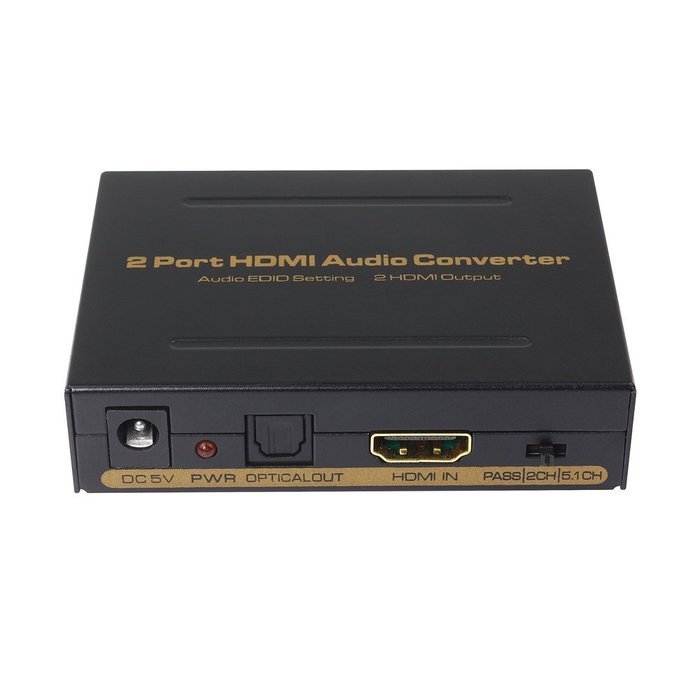 2 Port HDMI Audio Converter ,HDMI Audio Extractor Splitter 2 Port HDMI Splitter 1 in 2 out (1X HDMI input and...