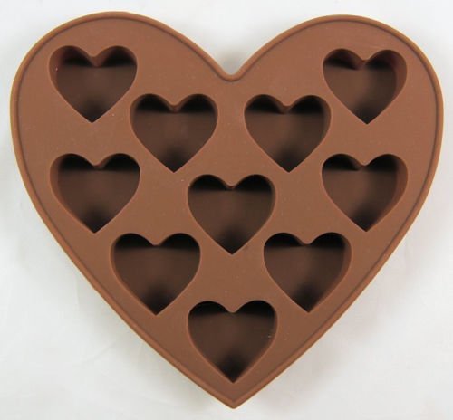 Baking Moulds Heart Shaped 10 Cav Silicone Mold for Fondant, Gum Paste, Chocolate, Cookies, Jelly, Ice Cream,Crafts...