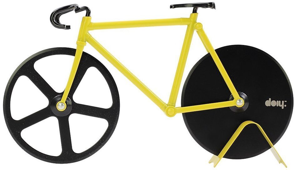 Pizza Cutter - Bicycle Pizza Cutter: Black & Yellow N13