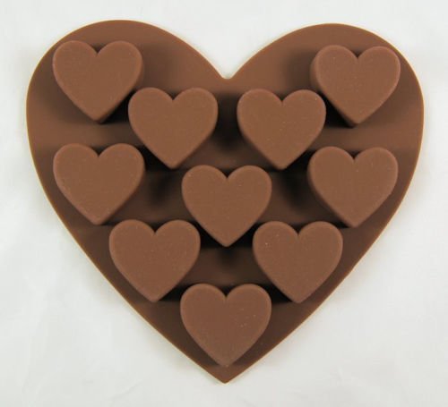Baking Moulds Heart Shaped 10 Cav Silicone Mold for Fondant, Gum Paste, Chocolate, Cookies, Jelly, Ice Cream,Crafts... N2