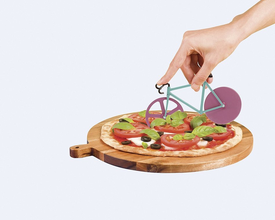 Pizza Cutter - Bicycle Pizza Cutter: Black & Yellow N17