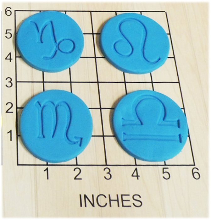 12 Zodiac Astrology Symbols Shape Cookie Cutter and Stamp Set #1167