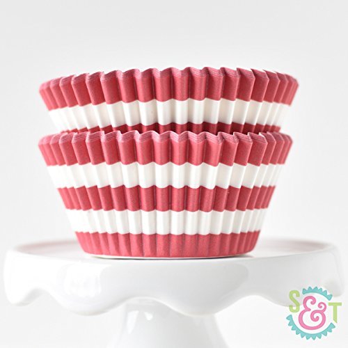 Rugby Stripe Navy BakeBright Greaseproof Cupcake Liners N10