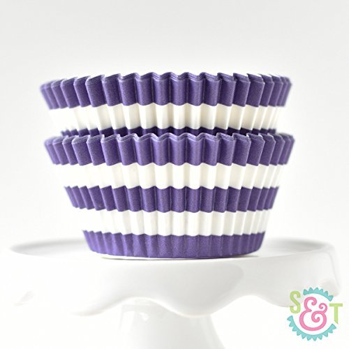 Rugby Stripe Navy BakeBright Greaseproof Cupcake Liners N11