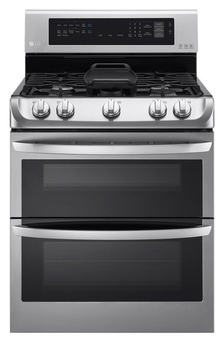 LG LDG4315ST 30" Freestanding Double Oven Gas Range with 6.9 cu. ft. Capacity, 5 Burners, Griddle, Probake Convection...