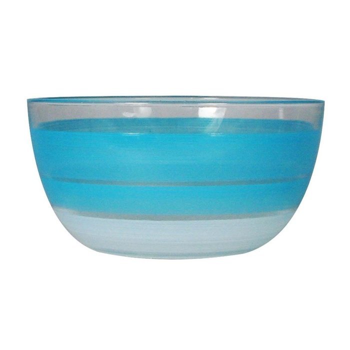 Golden Hill Studio 11" Serving Salad Bowl Hand Painted in the USA by American Artists-Retro Cottage Stripe Orange... N4