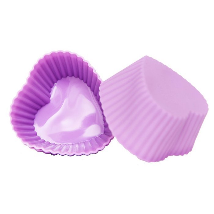 BGT 6Pcs/Lot Heart-shaped Silicone Cake Molds Muffin Chocolate Cup Cake Silicone Moulds Cake Decoration