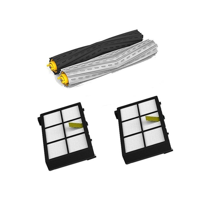 Iautomatic Tangle-Free Debris Extractor Set & 2 HEPA Filters Replacement For iRobot Roomba 800 series 870 880