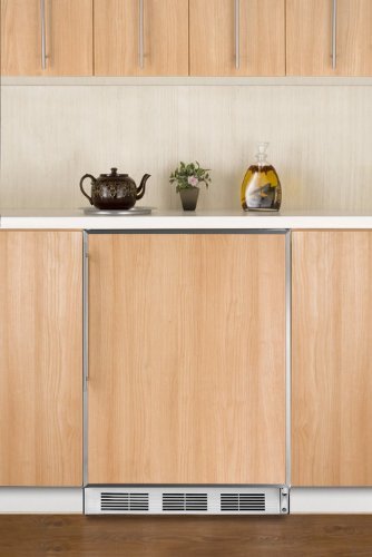 Summit CT66JBIFRADA: ADA compliant built-in refrigerator-freezer with white cabinet and stainless steel door frame...