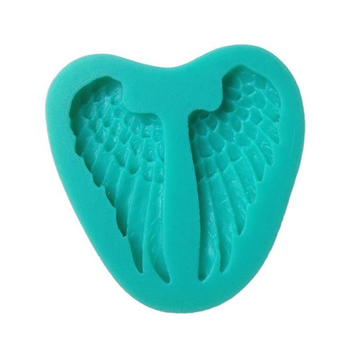 TANGCHU Angel Wing Shape Silicone Mould Fondant Cake Decorating Baking Tool 2.75*2.75inch Green N2