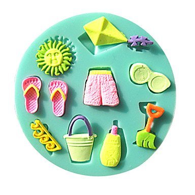 Sher Sunshine Beach Swimming Suit Fondant Cake Molds Chocolate Mould For The Kitchen Baking Sugar Cake Decoration...