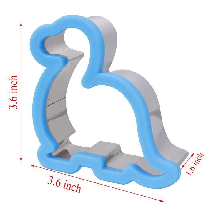 FEESHOW Stainless Steel Sandwich Cutter Biscuit Mold Cookie Cutter (Blue Dinosaur) N2