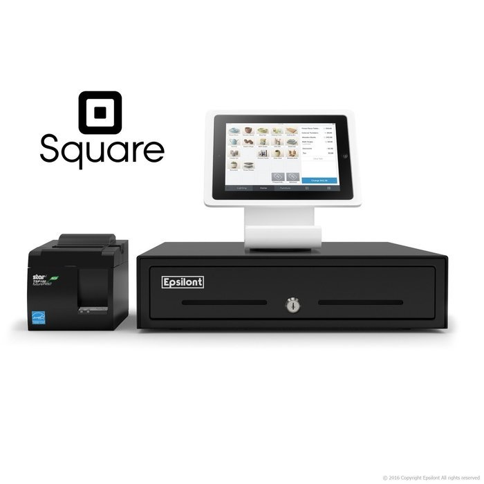 SQUARE POS BUNDLE - iPad 4 Stand - A-SKU-0021, Star Micronics TSP143IIU 39464011 USB Printer and Epsilont Cash... N3