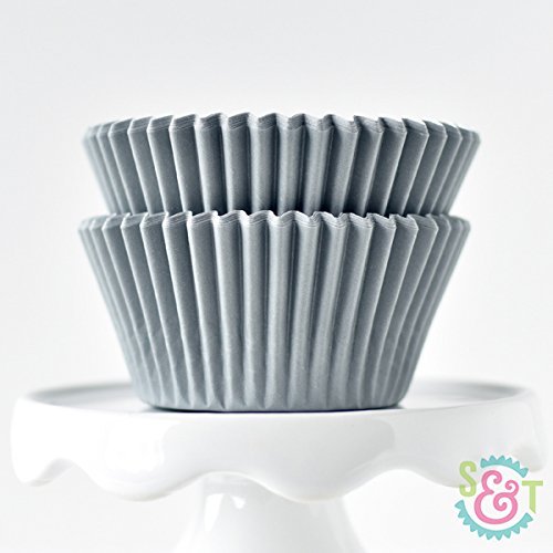 Solid Gray BakeBright Greaseproof Cupcake Liners N19