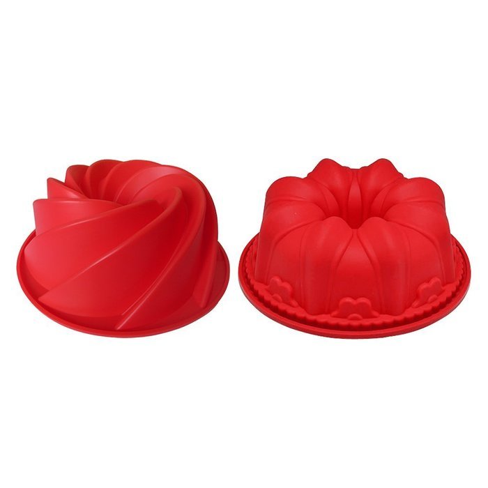 Sago Brothers Large Spiral Shaped Bundt Cake Pan, Flower Shaped Silicone Baking Mold Decorating Dessert Cake Pan... N3