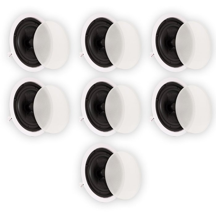 Theater Solutions TSS8C In Ceiling 8" Speakers Surround Sound Home Theater Deluxe 7 Speaker Set TSS8C-7S