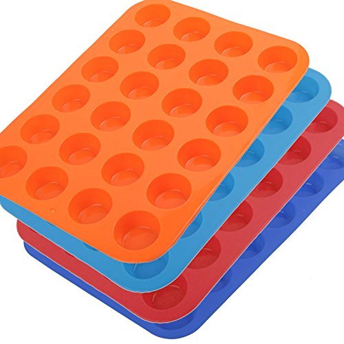 Shopline 24 Cavity Mini Muffin Cup Silicone Soap Cookies Cupcake Bakeware Pan Tray Mould N4