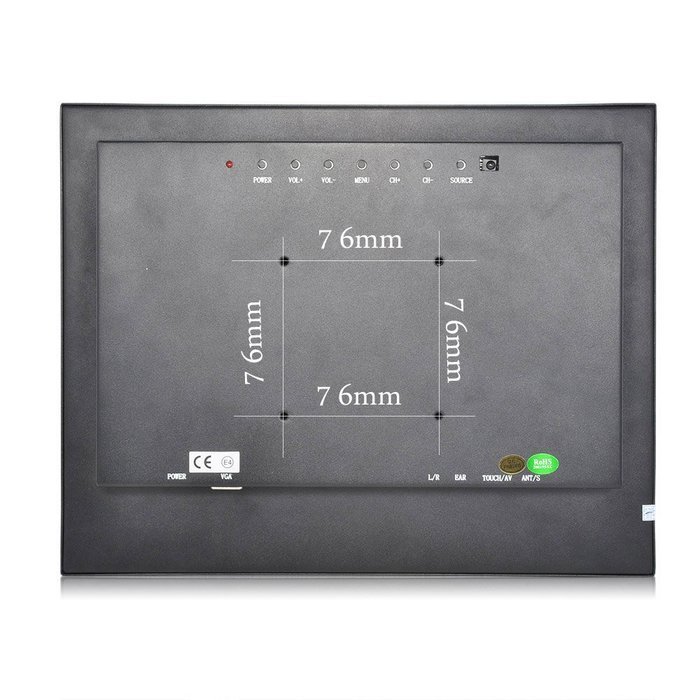 12.1 Inch Metal Frame Industrial Touch Screen Monitor VGA/AV Input Built-in Speaker Native... N5