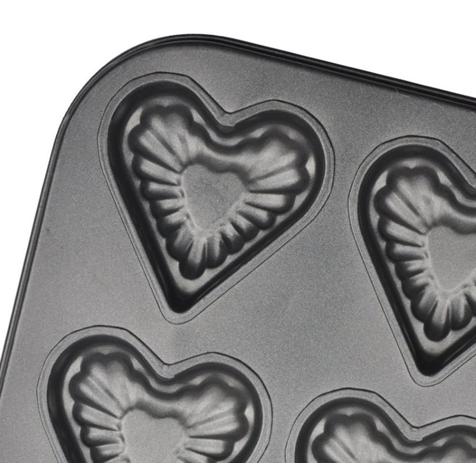 Fluted 6-Cavity Non-Stick Pan, Heart Shape N5