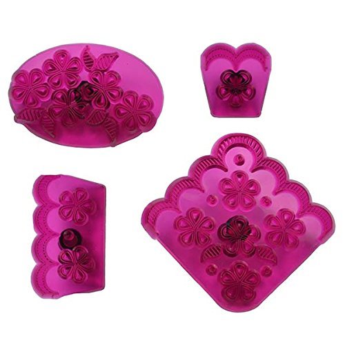 JEM Cutters 108SD001 Edge Cutters for Cutwork Embroidery (Set of 4), Pink