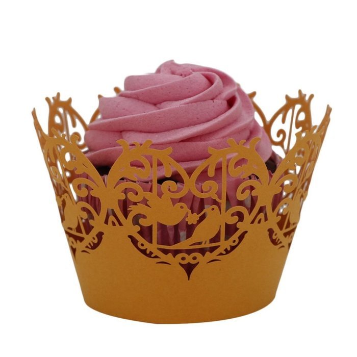 DDLBiz Christmas Lace Laser Cut Cupcake Wrapper Liner Baking Cup Muffin Case Trays Wedding Birthday Party Decoration... N3