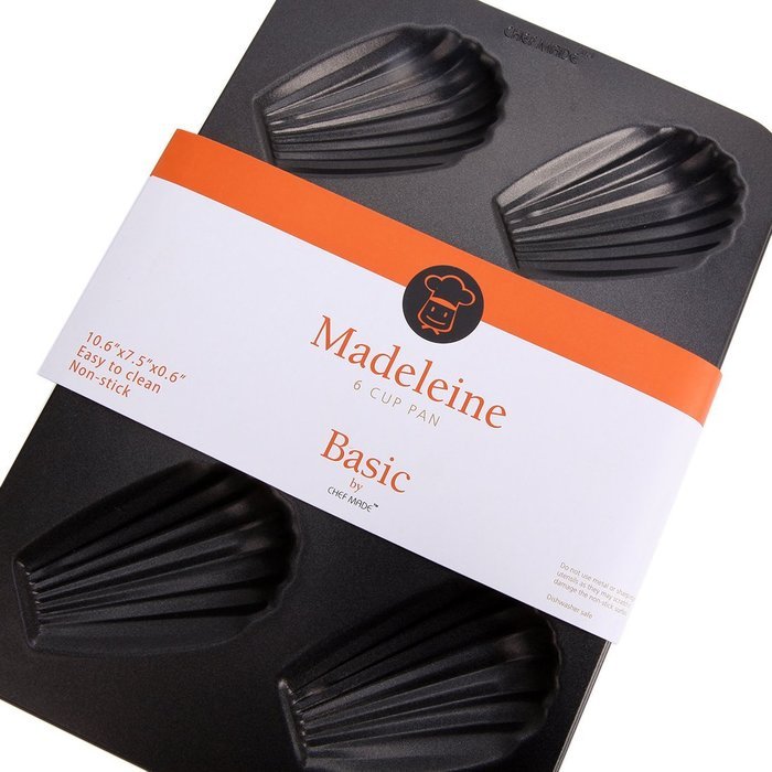 uxcell Casa-J Bakeware Madeleine pans Nonstick 6 Cup Stainless Steel Black N7