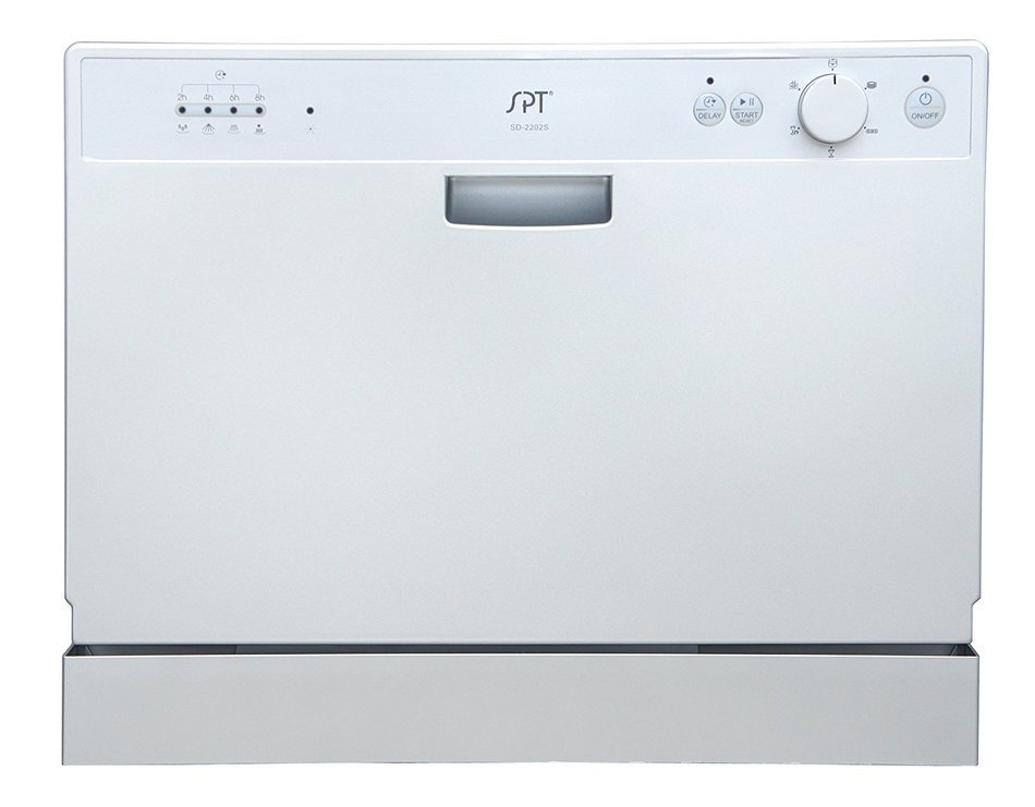 SPT SD-2202W Countertop Dishwasher with Delay Start, White N6