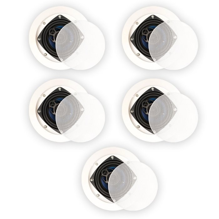 Blue Octave RC43 In Ceiling Speakers 3 Way Home 1100 Watts New 5 Speaker Set RC43-5S
