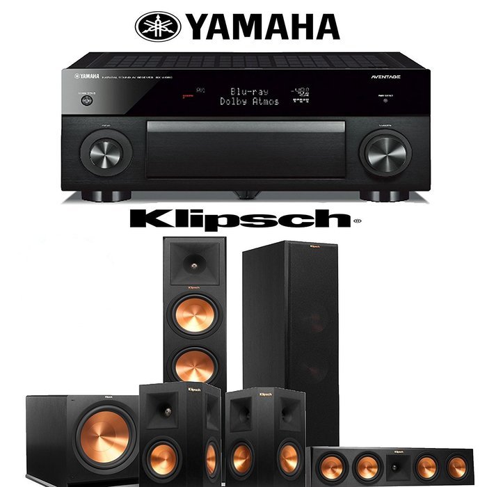 Klipsch RP-280FA 5.1.2 Reference Premiere Home Theater System with Yamaha RX-A1060BL 7.2-Ch A/V Receiver