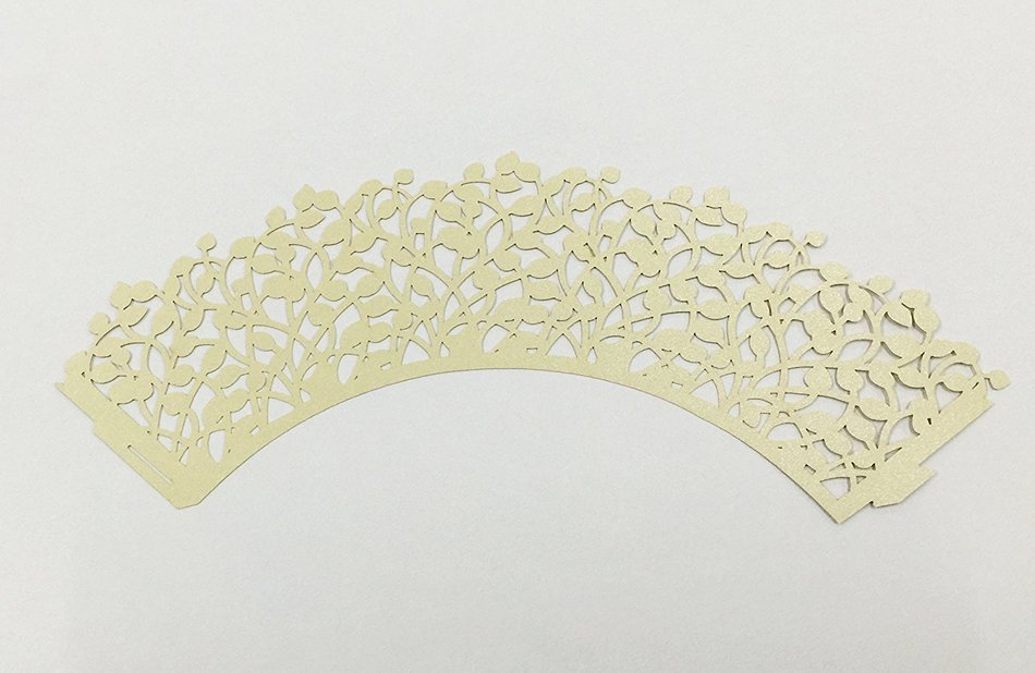 HUAL Cupcake Wrappers 50 Filigree Artistic Bake Cake Paper Cups Small leaves Lace Laser Cut Liner Baking Cup Muffin... N5
