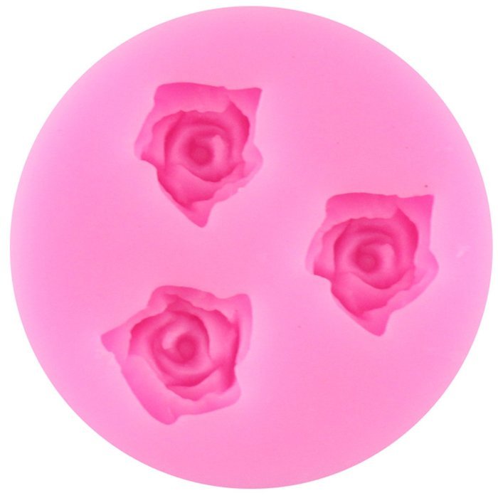 BING CUI Silicone Rose Flower Cake Decorating Mold with Box, Set of 4 N4