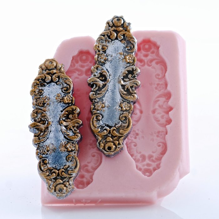 Victorian Scroll Work Silicone Mold Food Safe Fondant, Chocolate, Candy, Resin, Polymer Clay, Craft, Jewelry Food... N7