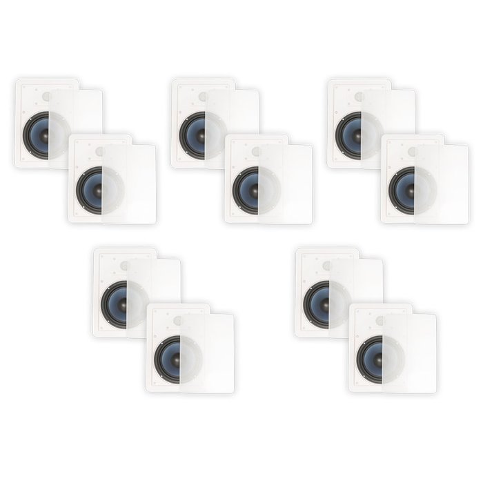 Blue Octave LW62 In Wall 6.5" Speakers Home Theater Surround Sound 2-Way 5 Pair Pack