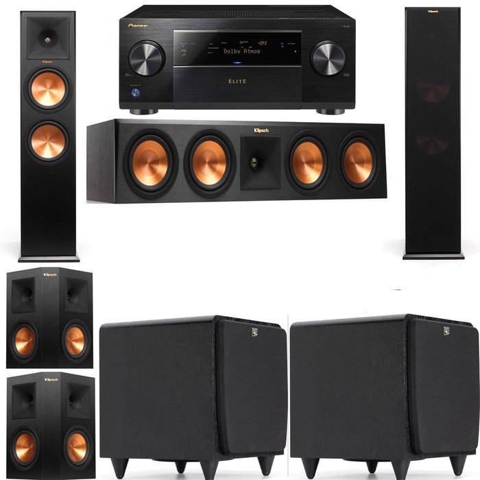 Klipsch RP-280F Tower Speakers-RP-450C-SDS12-5.2-Pioneer Elite SC-85