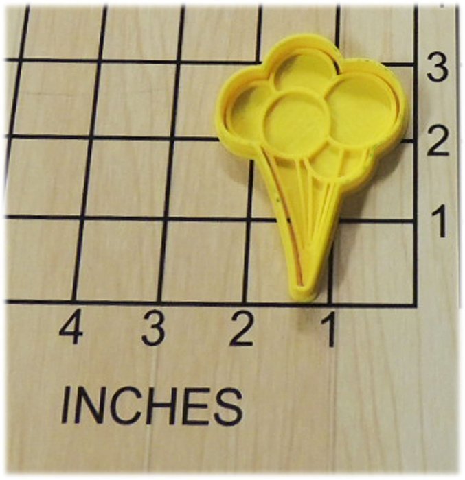 Birthday Party Balloons Shaped Fondant Cookie Cutter and Stamp #1132 N2