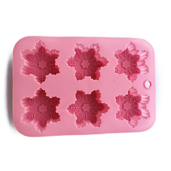 PIAGO 1 Pcs 6 Cavity Snowflake Silicone Baking Cake & Ice Chocolate Mold Handmade Soap Moulds