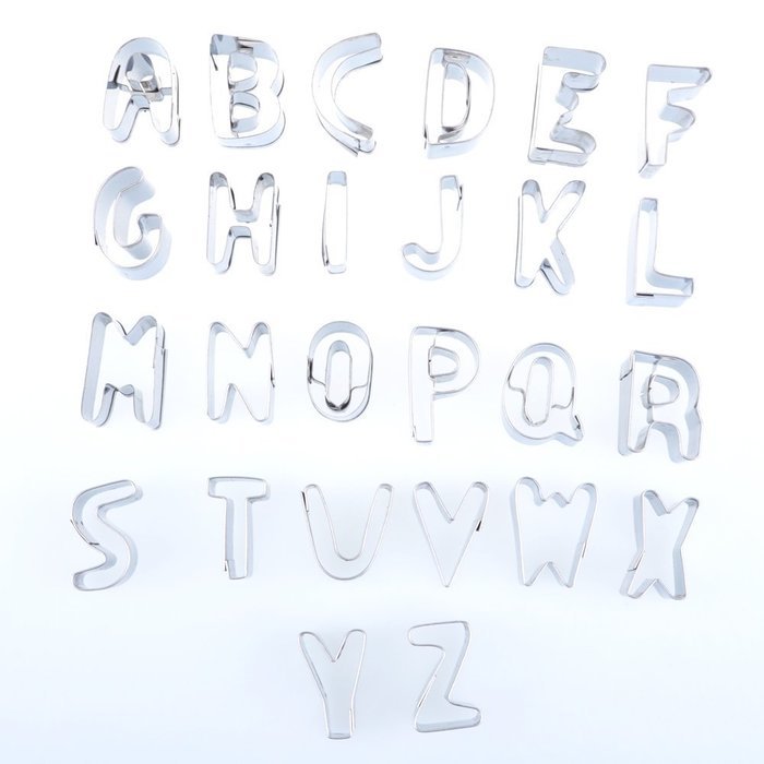 Cosmos &reg; Set of 26 Mini Fondant Alphabet Number Cookie Baking Cutters