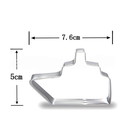tyoungg 5 pcs / Set Vehicle Car Airplane Ship Train Shape Stainless Steel Cookie Cutter Fondant Cutter N5