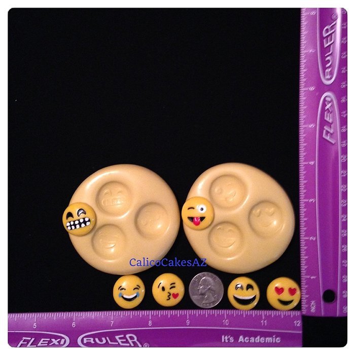 EMOJI Fondant Mold Set Chocolate Candy Gumpaste Soap Resin Clay
