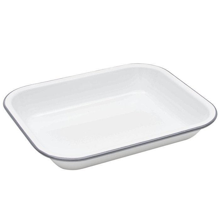 Enamelware Small Roasting Pan - Red Marble N8