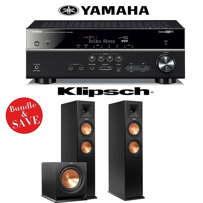 Yamaha RX-V581BL 7.2-Channel Network A/V Receiver + Klipsch RP-260F + Klipsch R-112SW - 2.1 Reference Premiere...